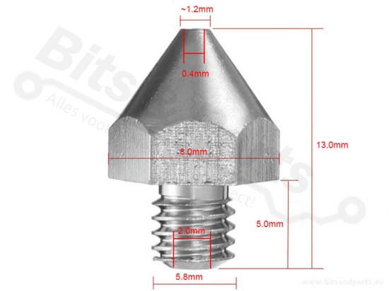 Nozzle for 3D printers / Makerbot MK8 M5 1,75mm/0,4mm